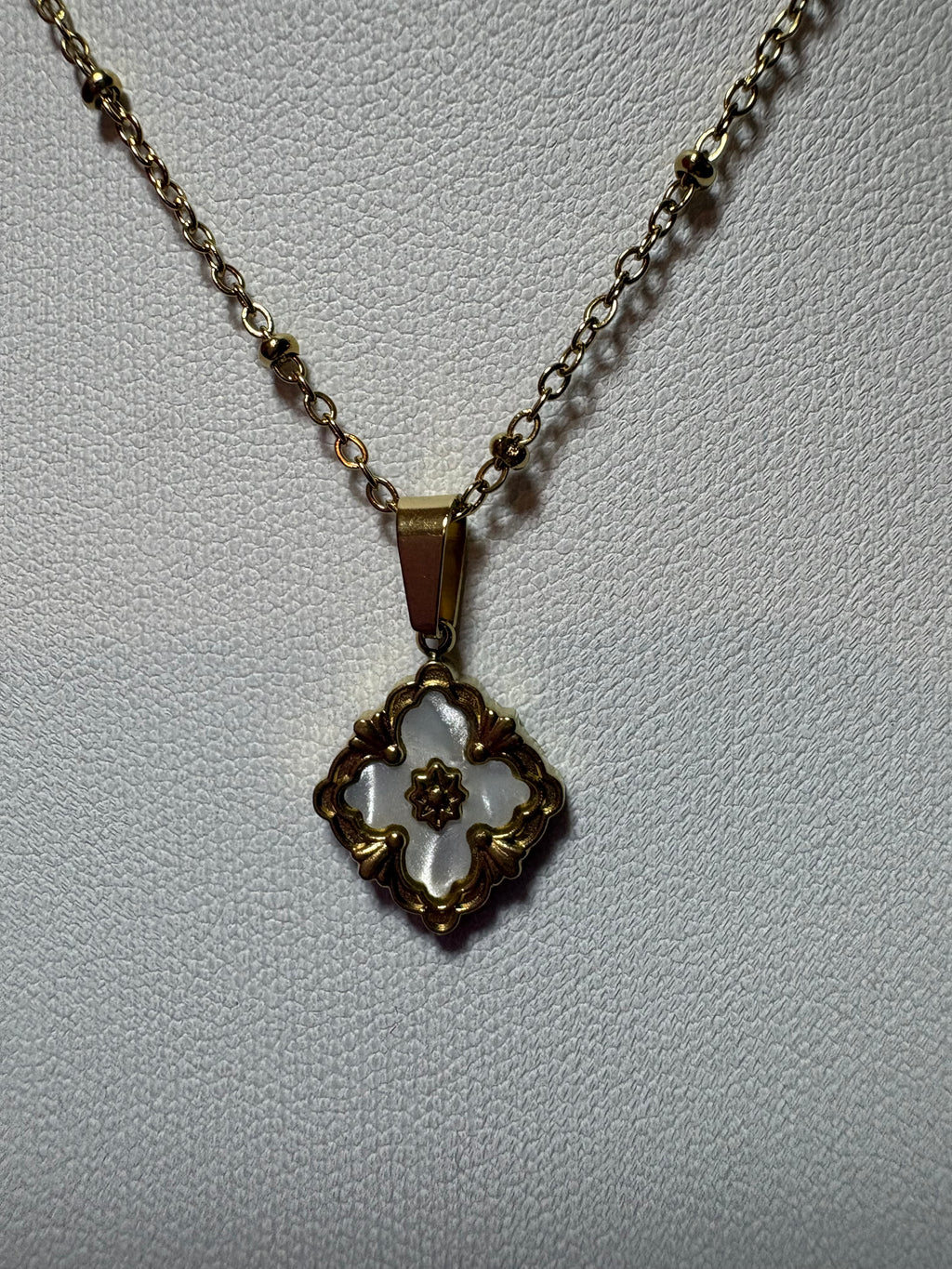 Stainless Steel Gold Plated Clover Necklace