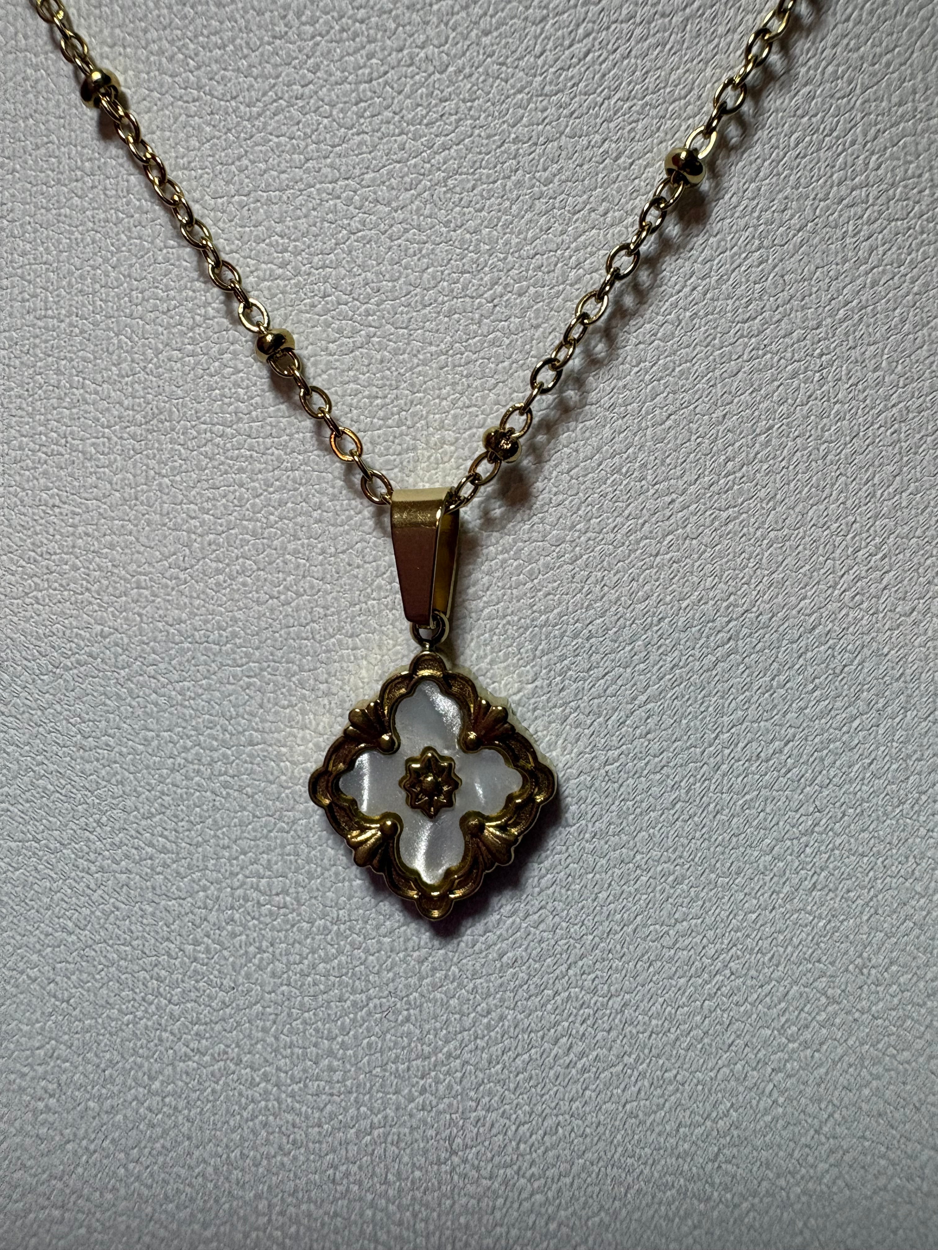 Stainless Steel Gold Plated Clover Necklace