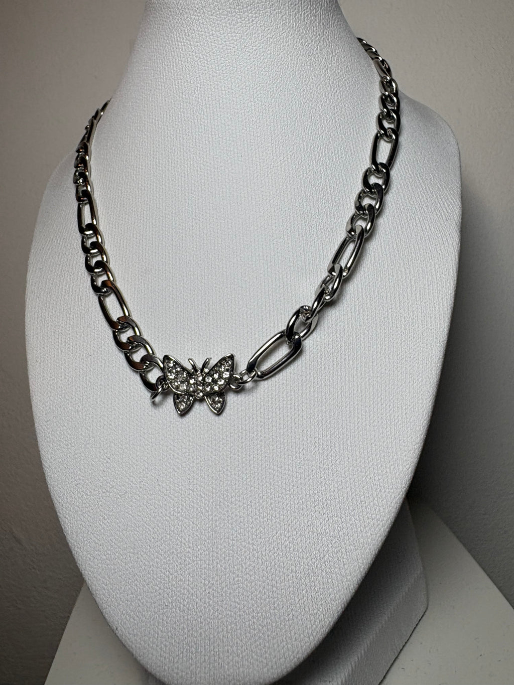 Stainless Steel Silver Butterfly Necklace