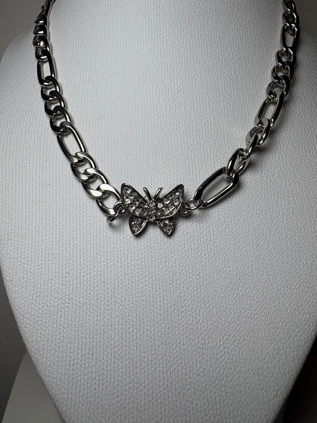 Stainless Steel Silver Butterfly Necklace