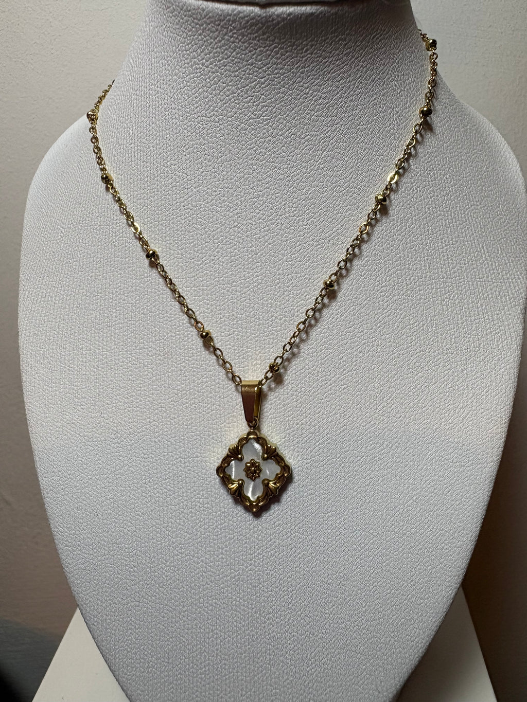 Stainless Steel Gold Plated Clover Necklace