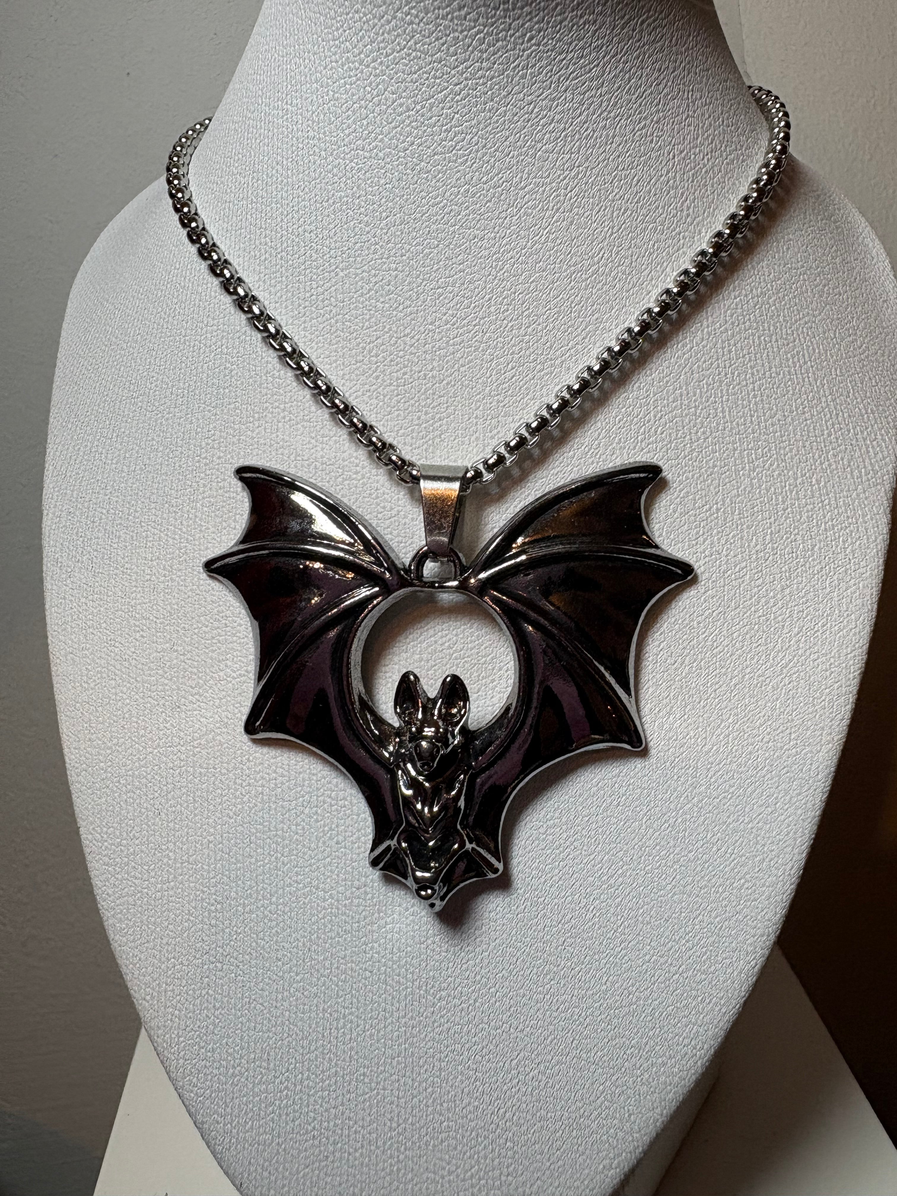 Stainless Steel Bat Necklace