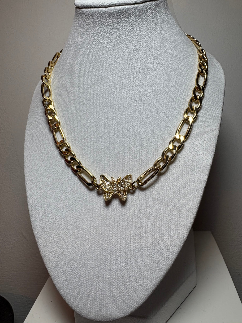 Stainless Steel Gold Butterfly Necklace