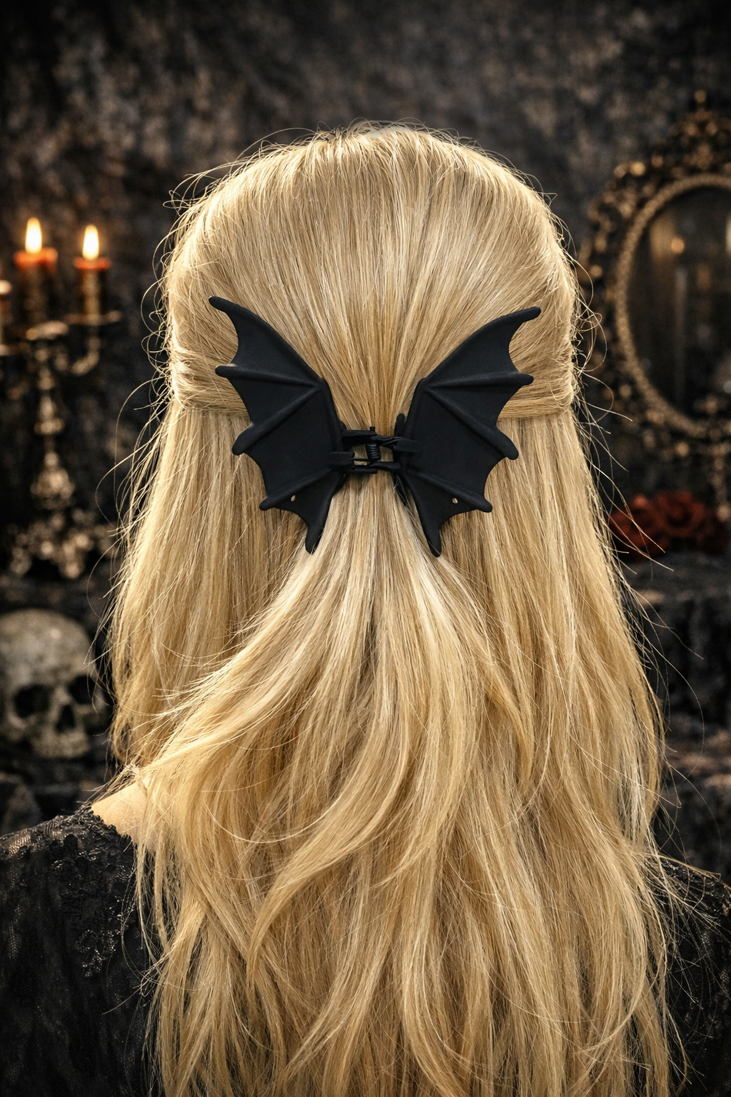 Gothic Bat Hair Clip – Matte Black Bat Wing Claw Clip | Alternative Punk Hair Accessory